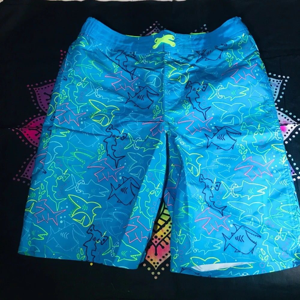Shark Swim trunks Husky XL by Cat & Jack Retro Beach Pool Summer Vacay Kidcore